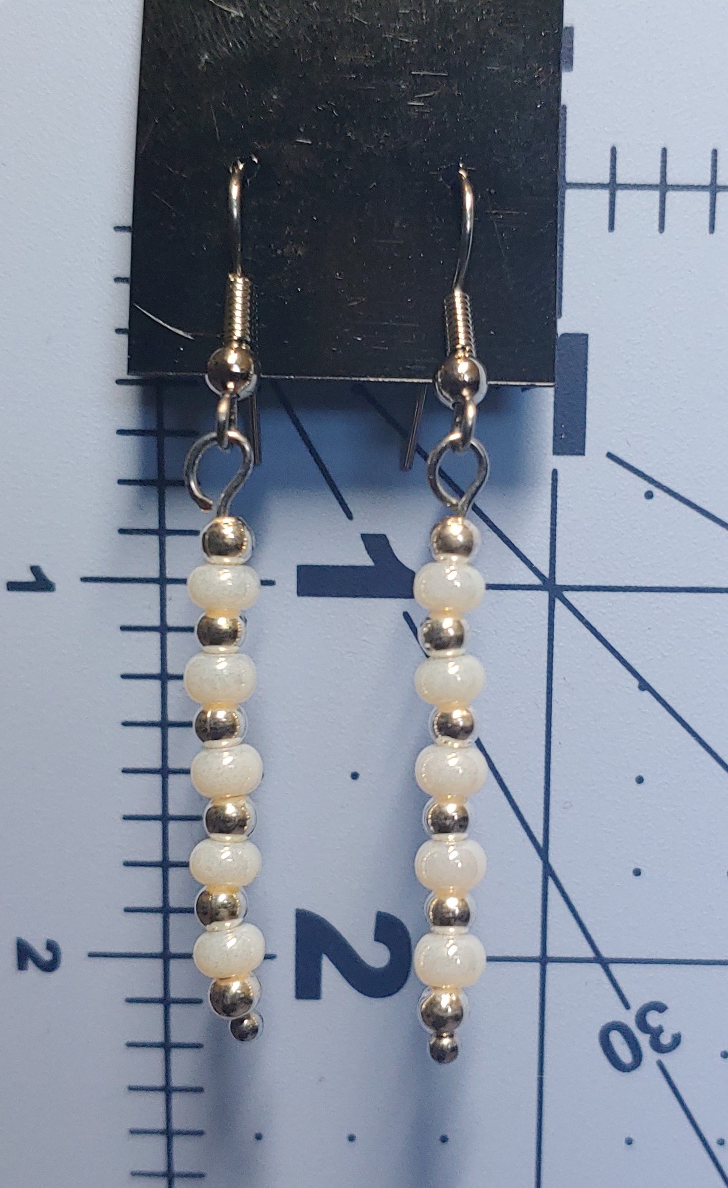 Long White Drop Earrings