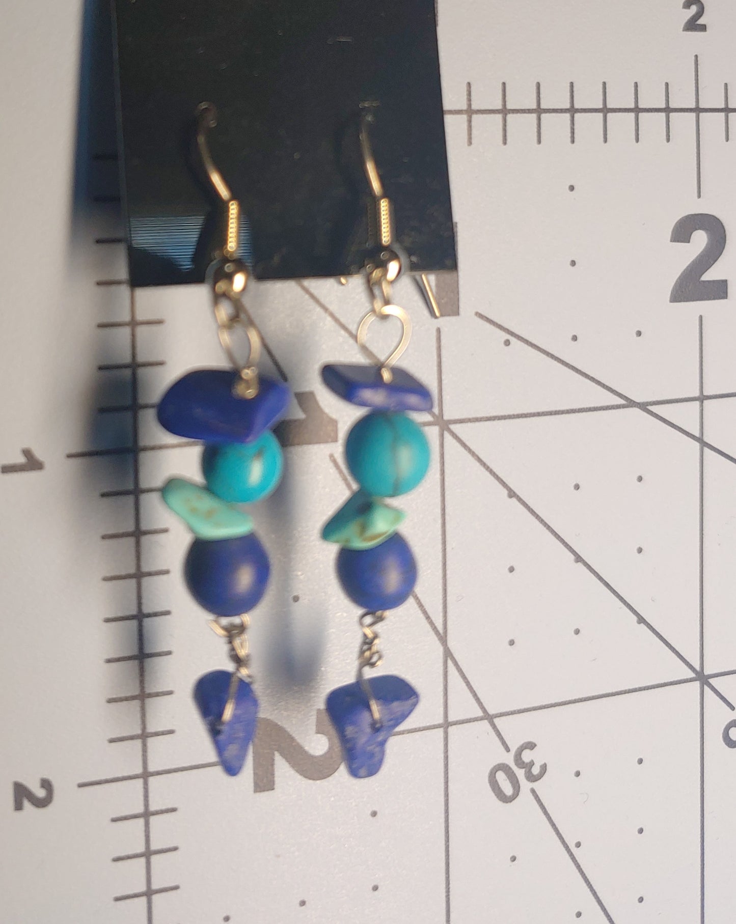 Blue Lapis and Turquoise Earrings 2