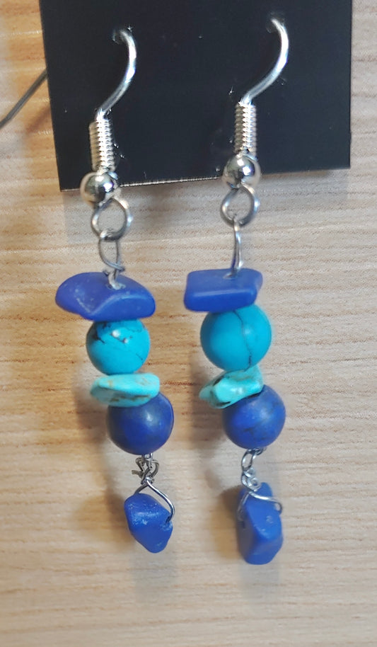 Blue Lapis and Turquoise Earrings 2