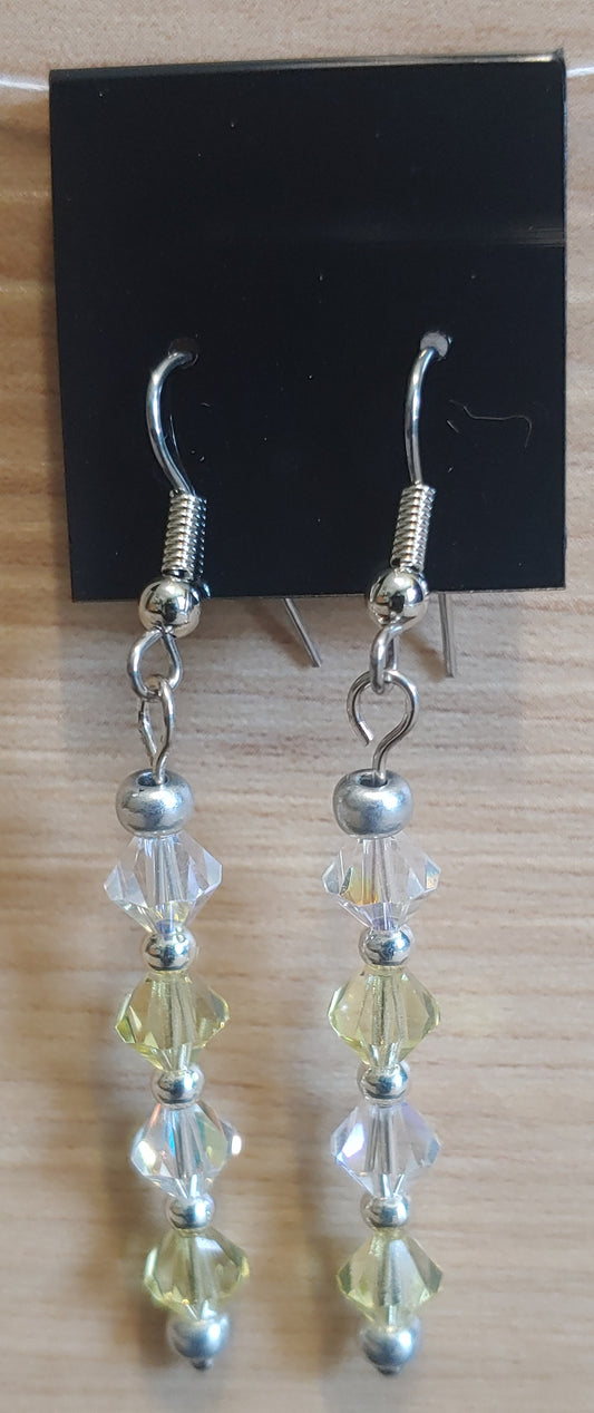Crystal Drop Earrings (Silver)