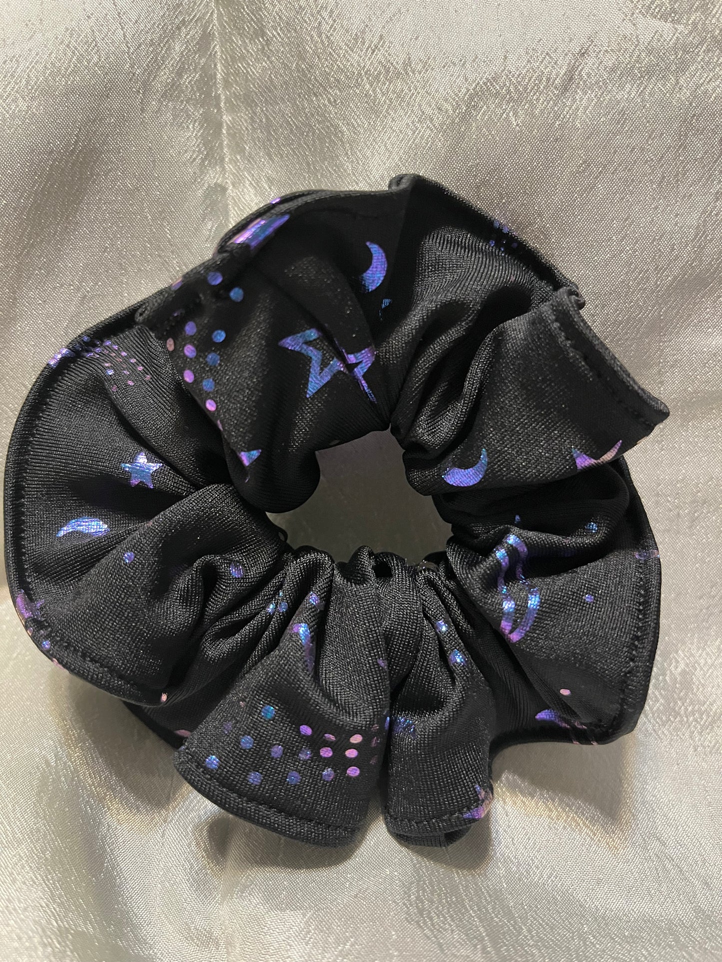 Iridescent Moon and Stars Scrunchie