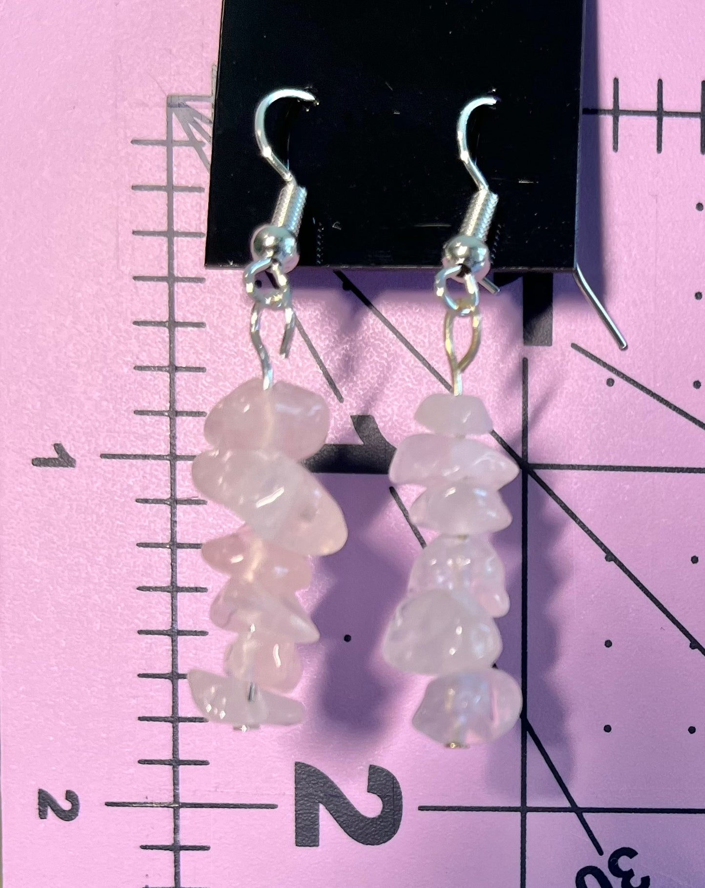 Rose Quartz Chip Earrings