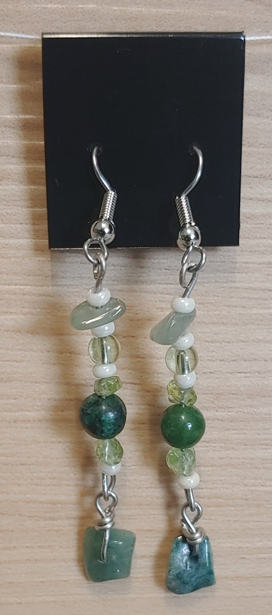 Green Peridot Drop Earrings 1